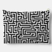 Pochette À Accessoires Black & White Labyrinth Maze Pattern (Verso)