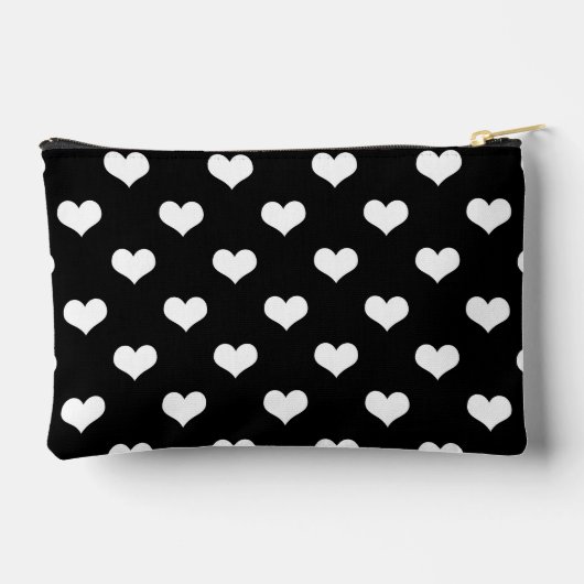 Pochette À Accessoires Black White Love Heart Motif Design (Verso)