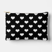 Pochette À Accessoires Black White Love Heart Motif Design (Recto)