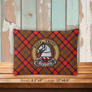 Pochette À Accessoires Blason de Clan Hepburn sur tartan