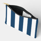 Pochette À Accessoires Bleu de marine, Blancs, Motif rayé (Ouvrir)