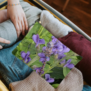 Pochette À Accessoires Bleu-Eyed Denton sur les fleurs violettes