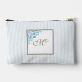 Pochette À Accessoires Bleu français Fleur de Lis Script Monogramme (Verso)