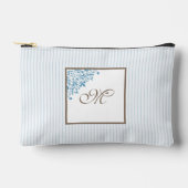 Pochette À Accessoires Bleu français Fleur de Lis Script Monogramme (Recto)