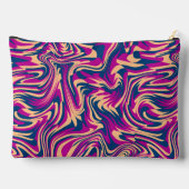 Pochette À Accessoires Bleu Magenta Beige Abstrait Fluide Ondes (Verso)