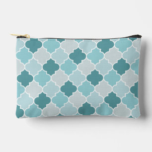 Pochette À Accessoires Bleu Marocain Trellis, Lattes, Quatrefoil