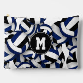 Pochette À Accessoires bleu noir volleyballs motif monogrammé (Recto)