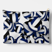 Pochette À Accessoires bleu noir volleyballs motif monogrammé (Verso)