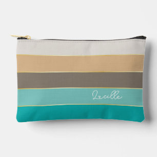 Pochette À Accessoires bleu or personnalisé Couleur de l'été Blocs