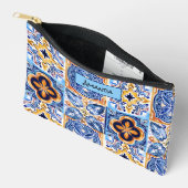 Pochette À Accessoires Bleu sicilien Bleu blanc céramique méditerranéenne (Ouvrir)