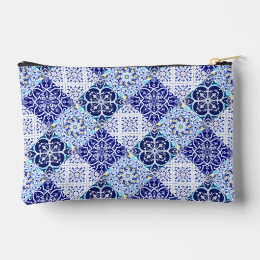 Pochette À Accessoires Bleu sicilien carreaux céramiques d'agrumes médite (Verso)