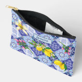 Pochette À Accessoires Bleu sicilien carreaux céramiques d'agrumes médite (Ouvrir)