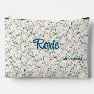 Pochette À Accessoires Bleu + Terra Cotta Romantique Floral Fête de Maria