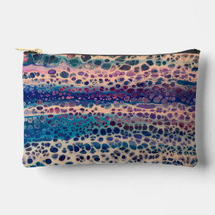 Pochette À Accessoires Bleu Turquoise Lilac blanc acrylique Abstrait Flui