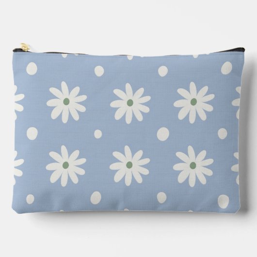Pochette À Accessoires Bleuet Charmant et pois (Recto)