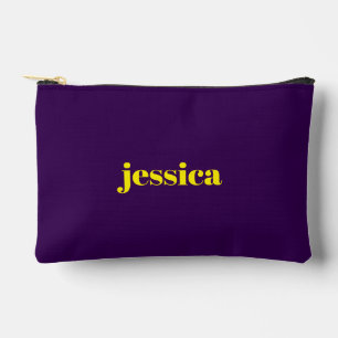 Pochette À Accessoires Bloc de couleur minimaliste nom personnalisé