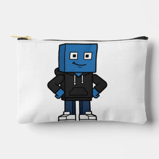 Pochette À Accessoires Bloc de jeu bleu personnage petit pochon, stylo de