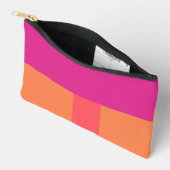 Pochette À Accessoires Blocs de couleur rose chaud et orange (Ouvrir)