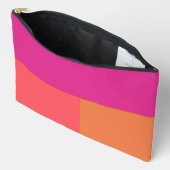 Pochette À Accessoires Blocs De Couleur Rose Et Orange Chaud (Ouvrir)