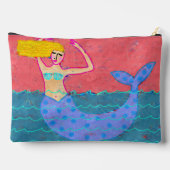 Pochette À Accessoires Blonde Mermaid Art Abstrait (Verso)