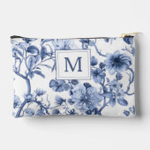 Pochette À Accessoires Blue Chinoiserie Toile Pattern Monogram (Verso)