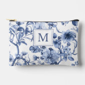 Pochette À Accessoires Blue Chinoiserie Toile Pattern Monogram (Recto)