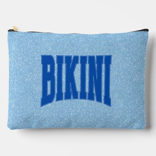 Pochette À Accessoires Blue Faux Glitter + Navy BIKINI (Recto)