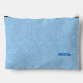 Pochette À Accessoires Blue Faux Glitter + Navy BIKINI (Verso)