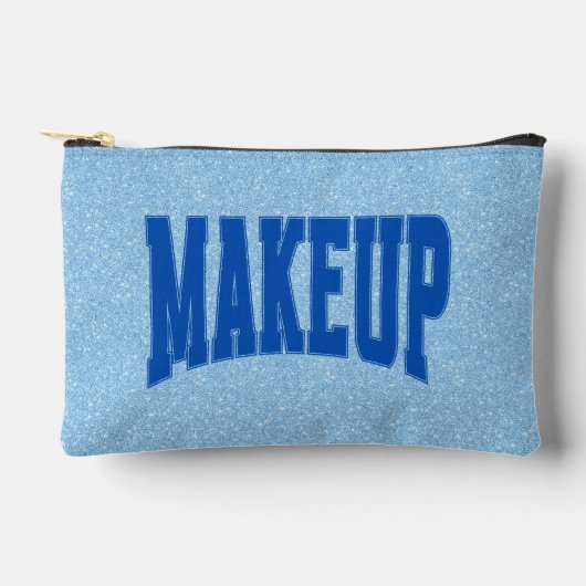 Pochette À Accessoires Blue Faux Glitter + Navy MAKEUP (Recto)