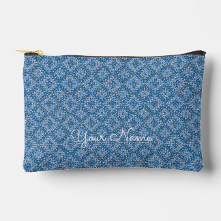 Pochette À Accessoires Blue Geometric Personalized Name
