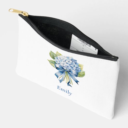 Pochette À Accessoires Blue Hydrangea Bridesmaid Cosmétique (Ouvrir)