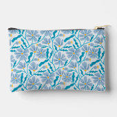 Pochette À Accessoires Blue Mid-Century Modern Floral Pattern (Verso)