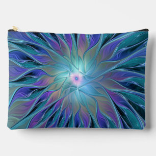 Pochette À Accessoires Blue Purple Flower Dream Abstrait Fractal Art