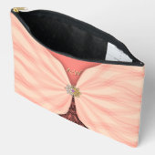 Pochette À Accessoires Blush rose brodé illusion textile de bijou (Ouvrir)