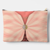Pochette À Accessoires Blush rose brodé illusion textile de bijou (Verso)