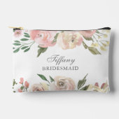 Pochette À Accessoires Blush Rose Élégant Fleurs Personnalisées Demoisell (Recto)