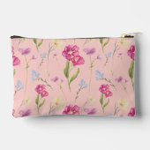 Pochette À Accessoires Blush Rose Fleur Sauvage Script Maman Établie (Verso)
