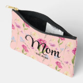 Pochette À Accessoires Blush Rose Fleur Sauvage Script Maman Établie (Ouvrir)