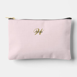 Pochette À Accessoires Blush Rose Gold personnalisé Initiale l Simple Min