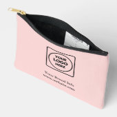Pochette À Accessoires Blush Rose Moderne | Conception de logo d'entrepri (Ouvrir)