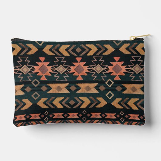 Pochette À Accessoires Boho Blooms et flèches Monogrammes (Verso)