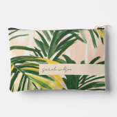 Pochette À Accessoires Boho Blush Green Tropical Palm Plage Feuille (Verso)