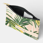 Pochette À Accessoires Boho Blush Green Tropical Palm Plage Feuille (Ouvrir)