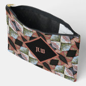 Pochette À Accessoires Boho Chic Patchwork Multi Couleur Nom & Initiales (Ouvrir)