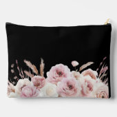 Pochette À Accessoires Boho, floral, Cadeau, Nom (Verso)