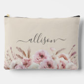 Pochette À Accessoires Boho, floral, Cadeau, Nom (Recto)