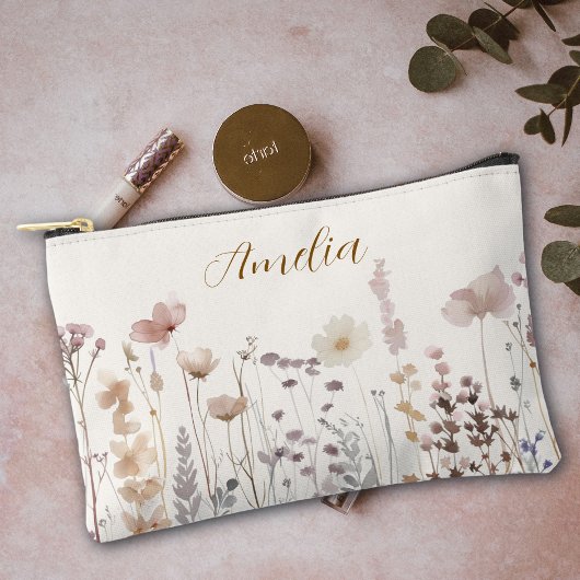 Pochette À Accessoires Boho Wildflowers Bridesmaid Makeup Cosmetic