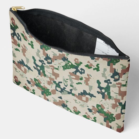 Pochette À Accessoires Bois Pixel Terre  (Ouvrir)
