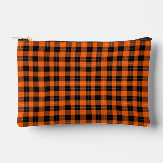 Pochette À Accessoires Bold Orange and Black Buffalo Plaid (Recto)