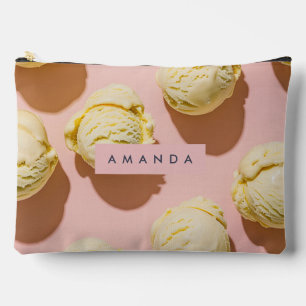 Pochette À Accessoires Bonheur de Crème de Citron Pastel Personnalisé